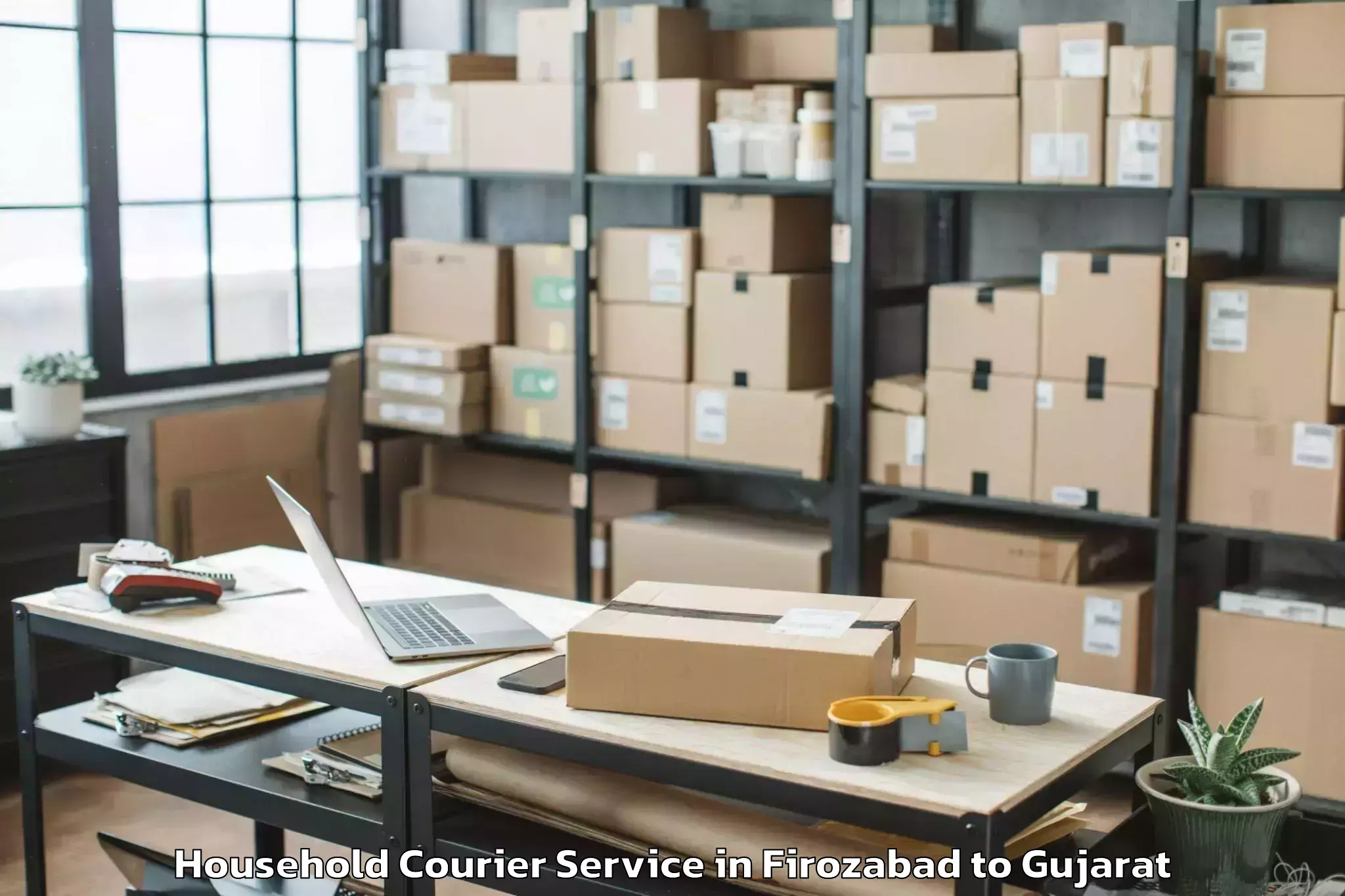 Comprehensive Firozabad to Wankaner Household Courier